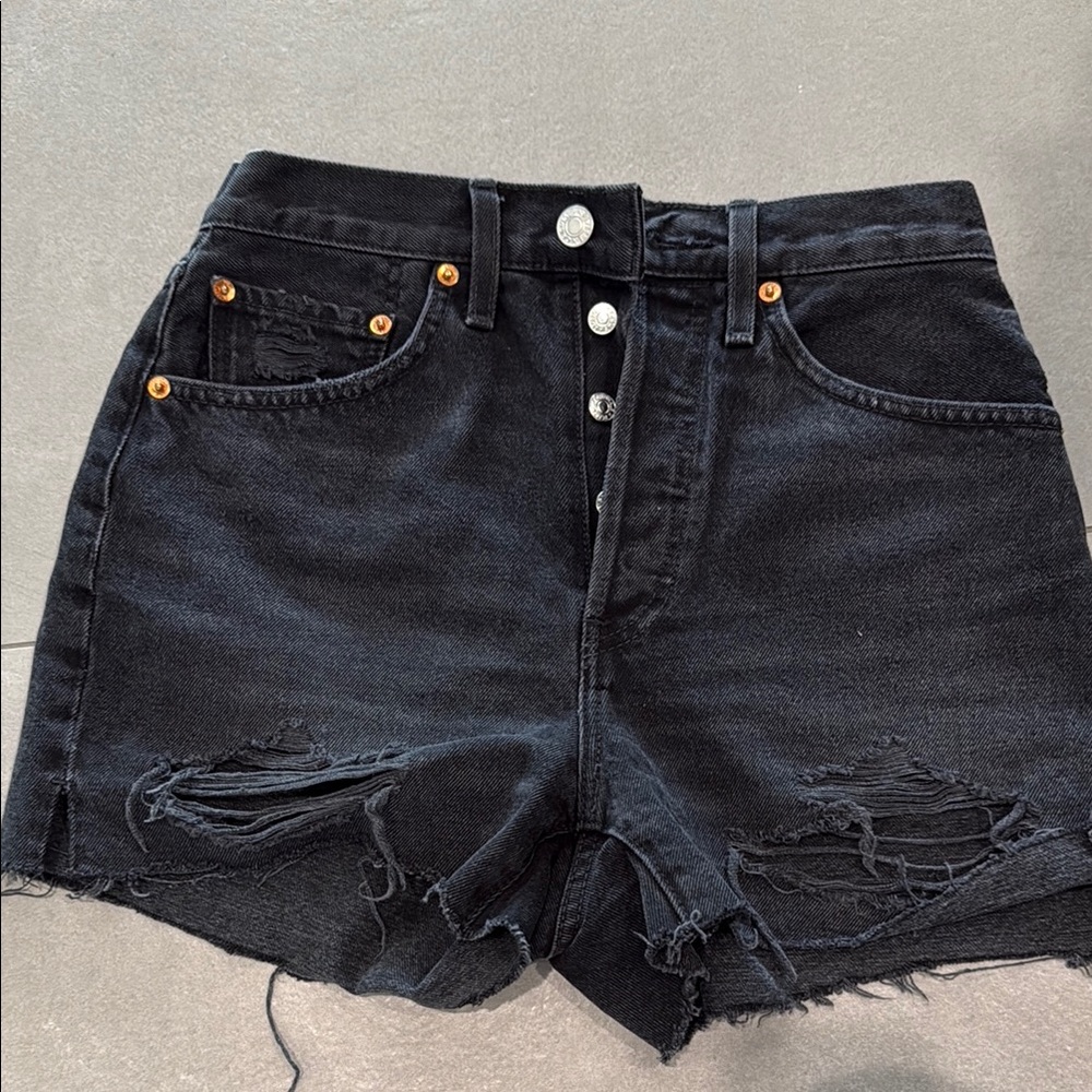 Re done denim cut offs shorts black size 26